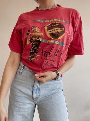 T-shirt vintage rose Vagabond L