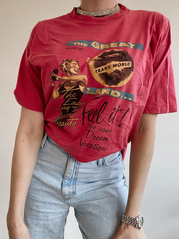 T-shirt vintage rose Vagabond L