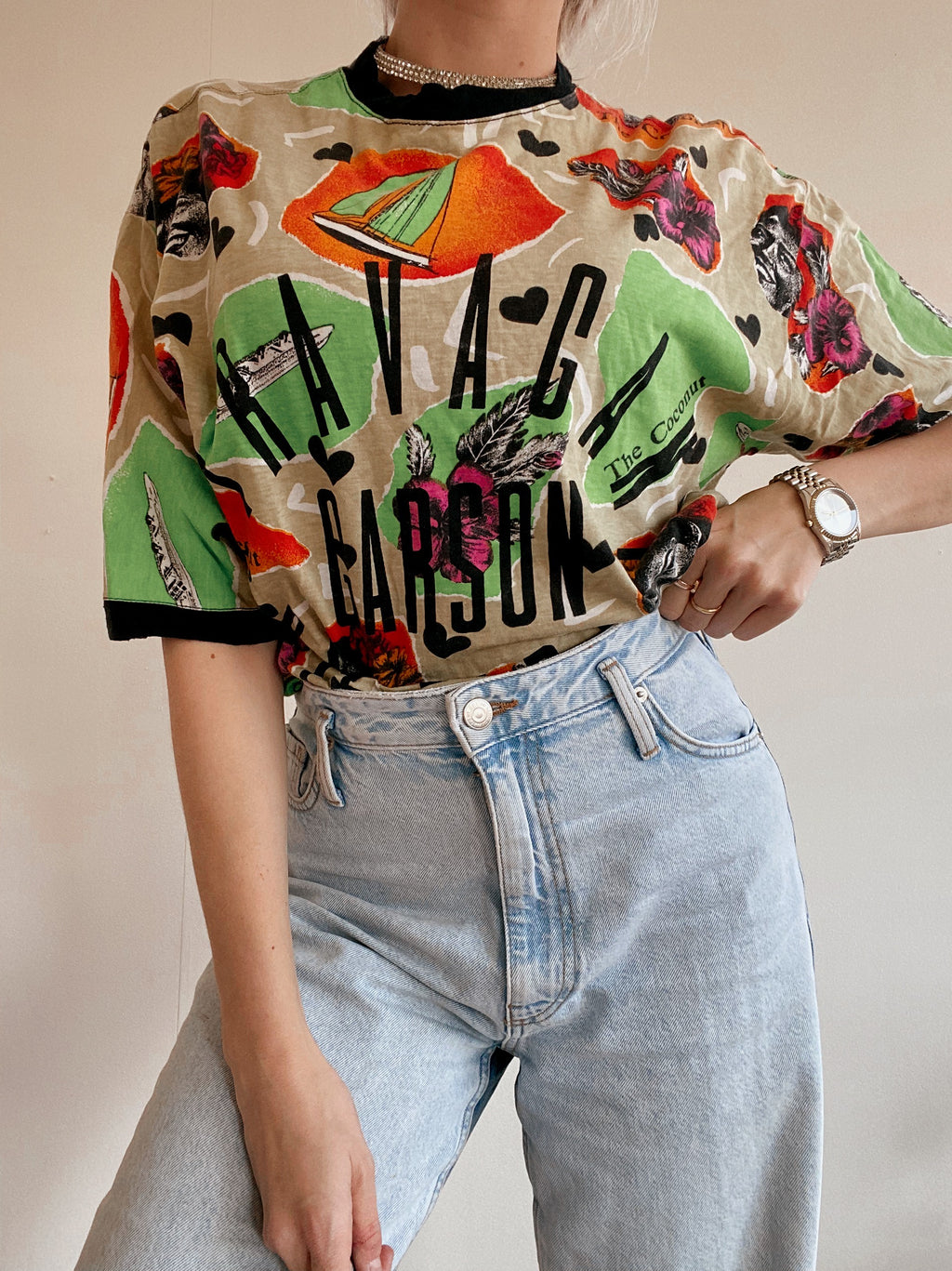 T-shirt vintage multicolore Coconut L