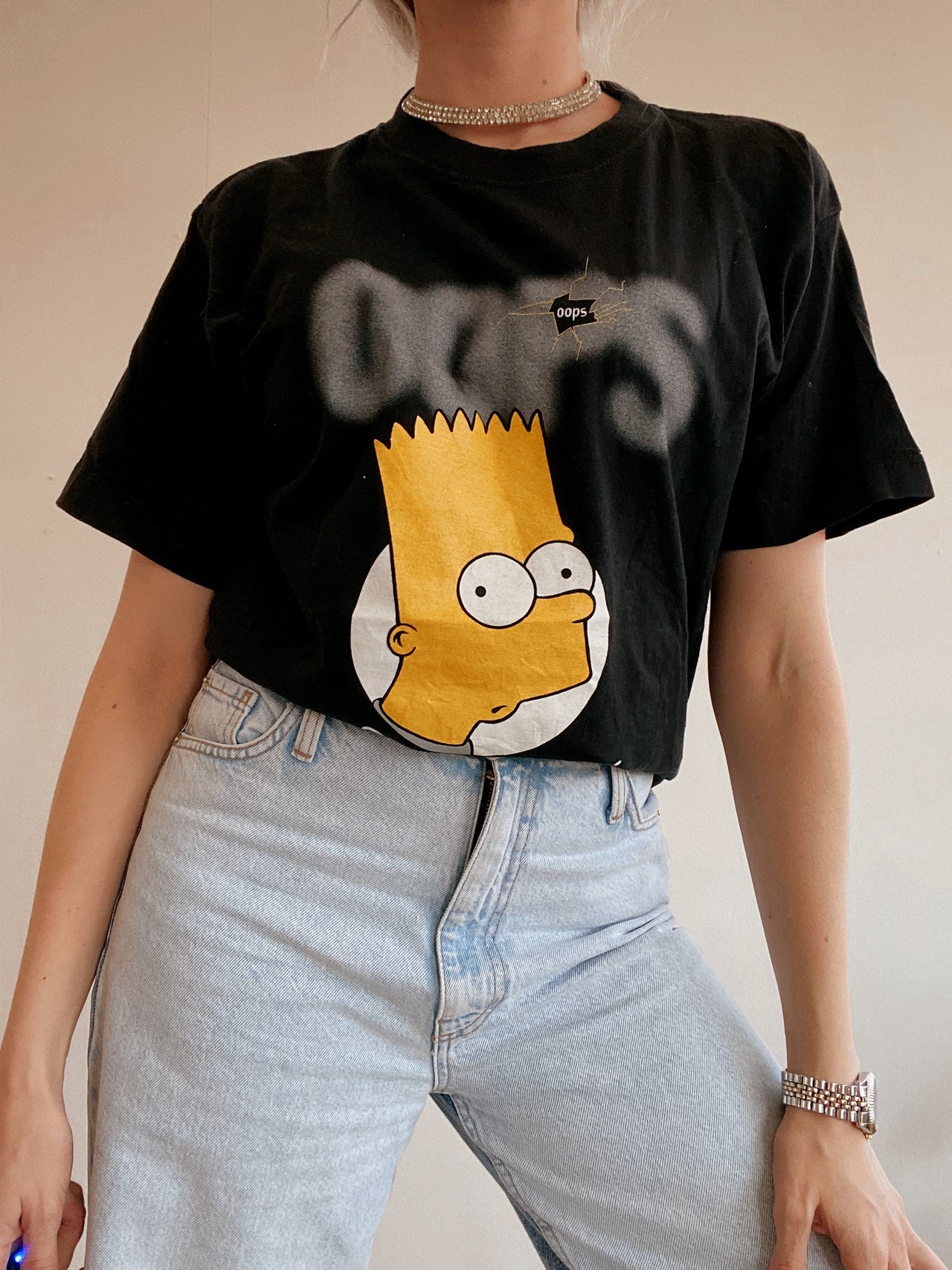 T-shirt noir Simpsons Oops M