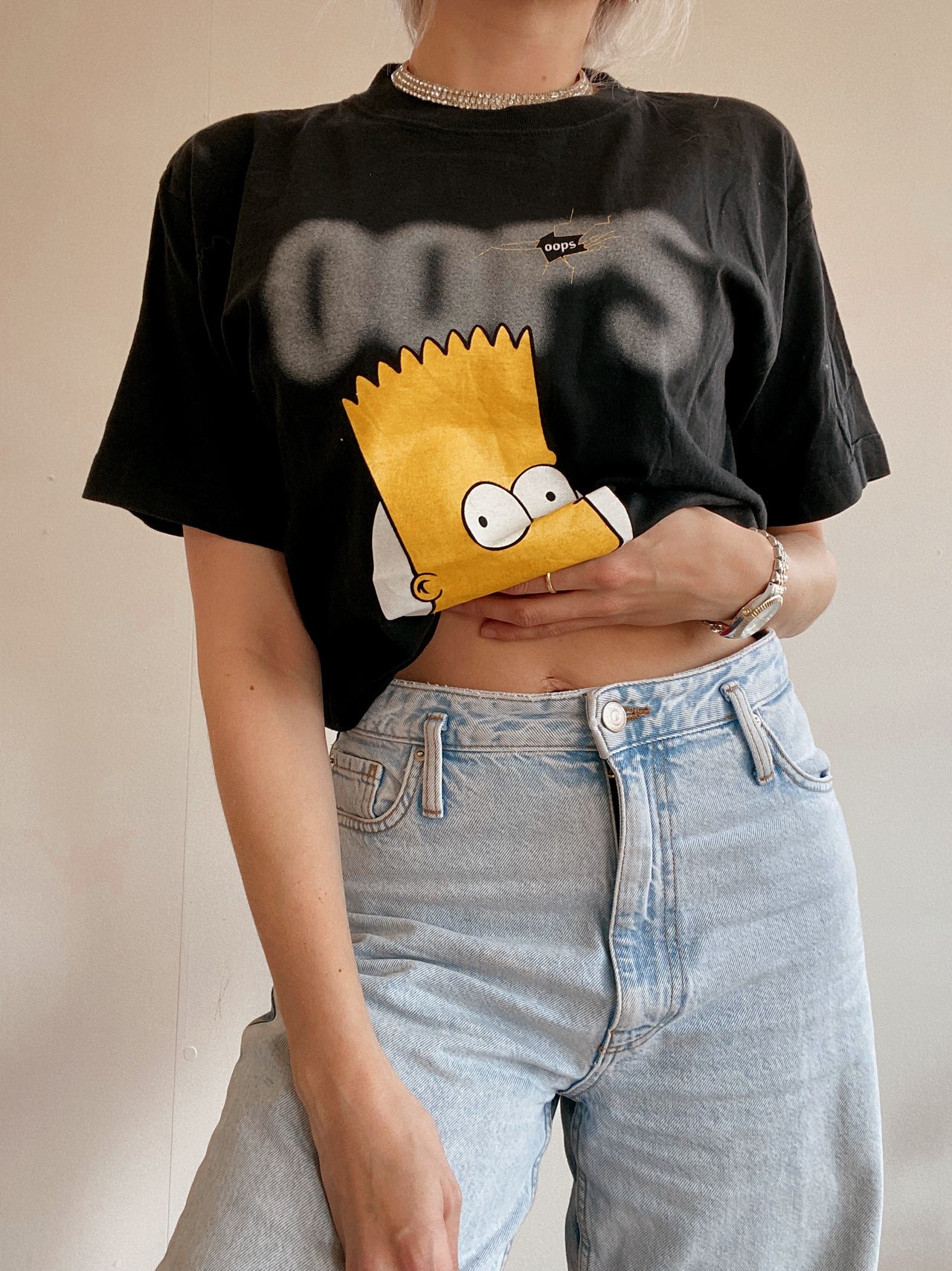 T-shirt noir Simpsons Oops M