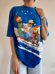 T-shirt bleu électrique The Simpsons L