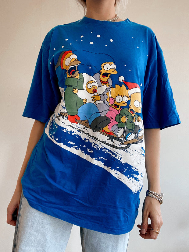 T-shirt bleu électrique The Simpsons L