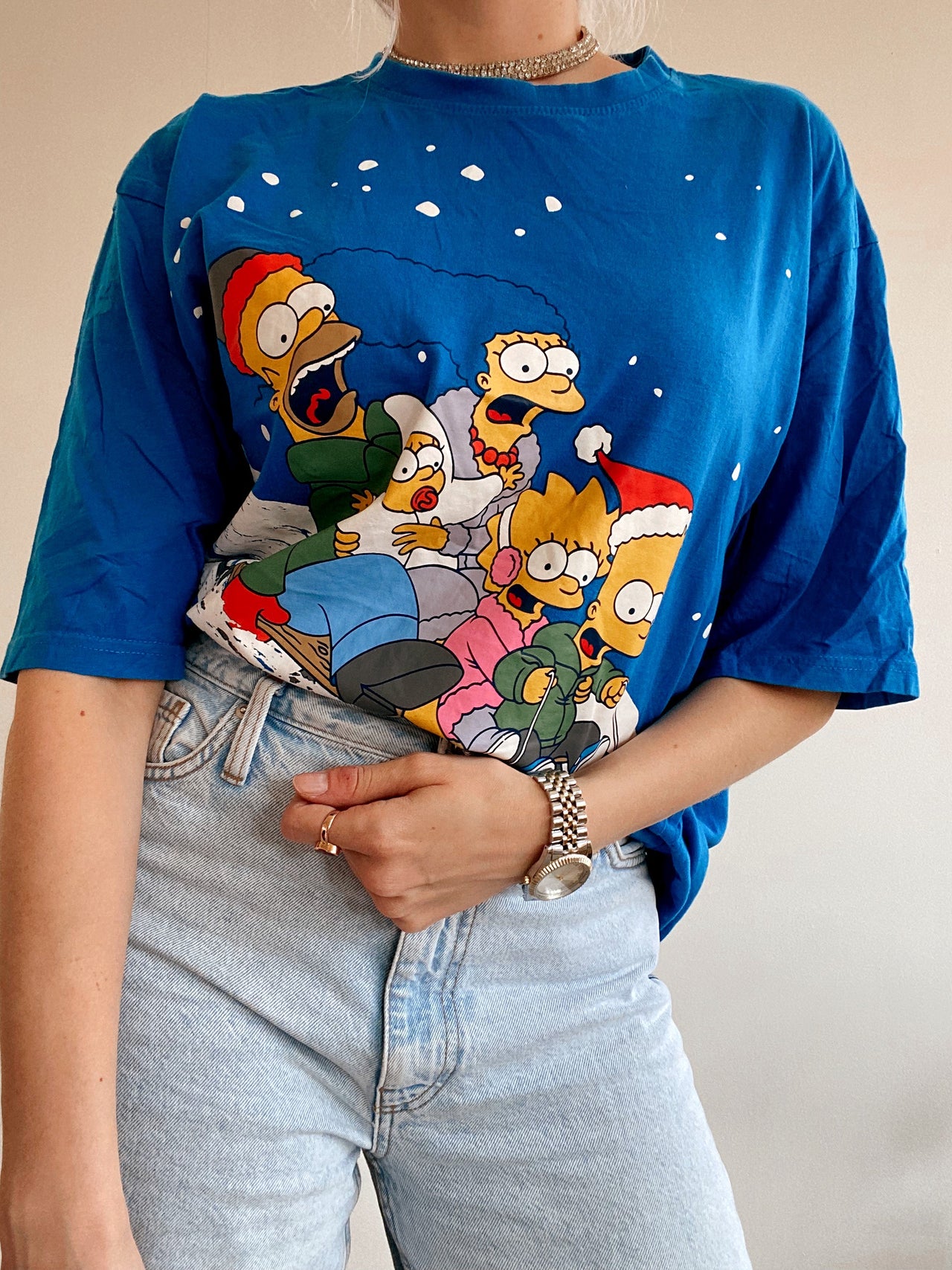 T-shirt bleu électrique The Simpsons L