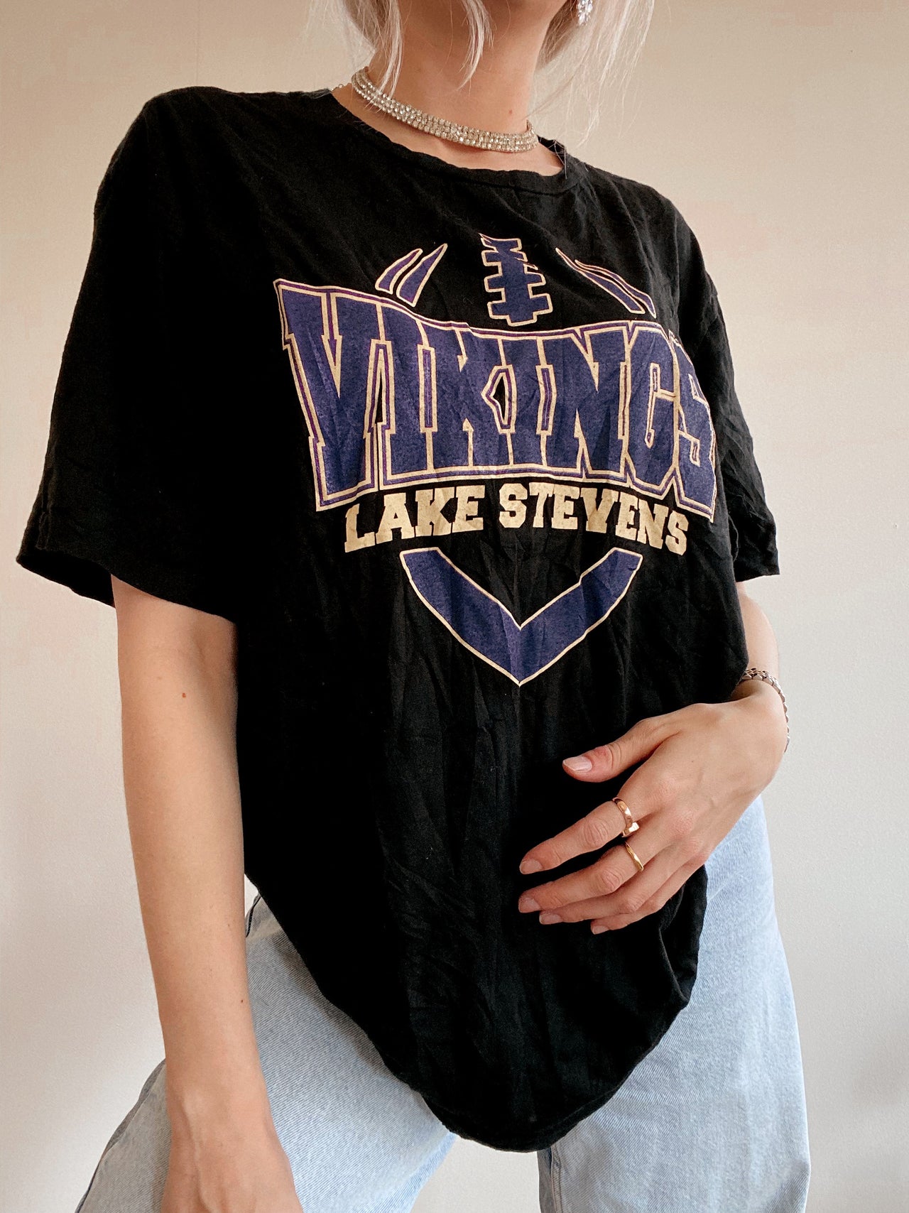 T-shirt USA noir Vikings XL