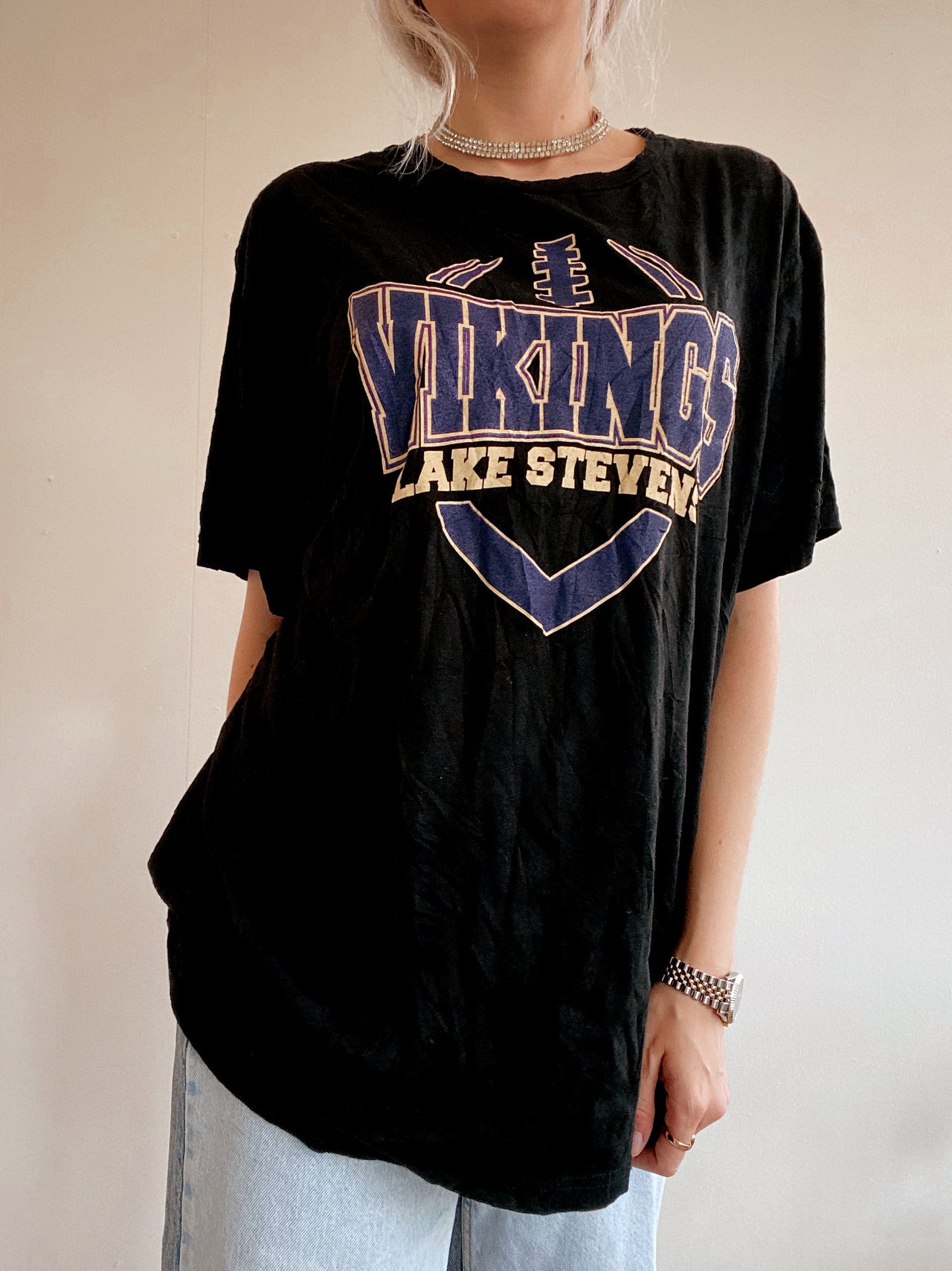 T-shirt USA noir Vikings XL