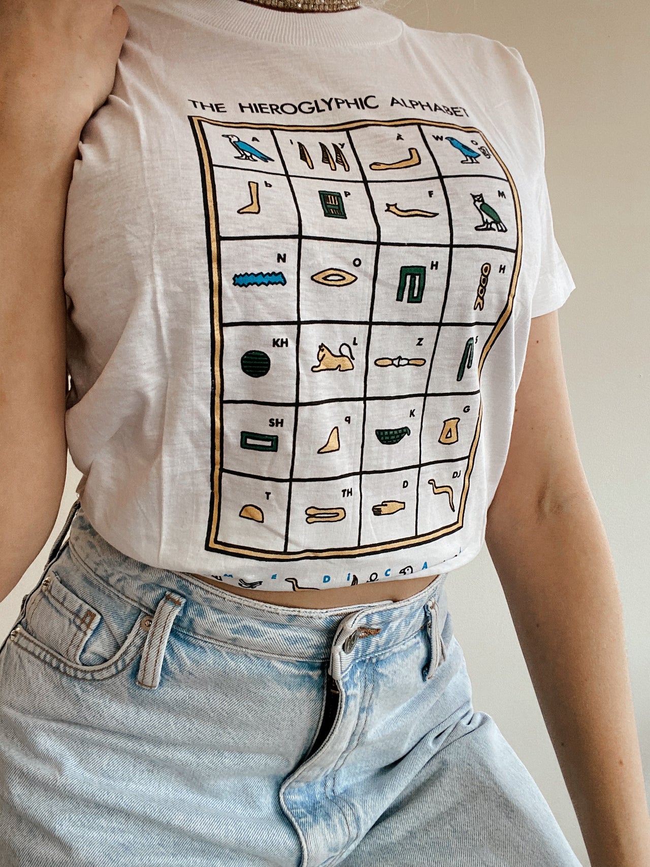 T-shirt blanc hieroglyphe XS