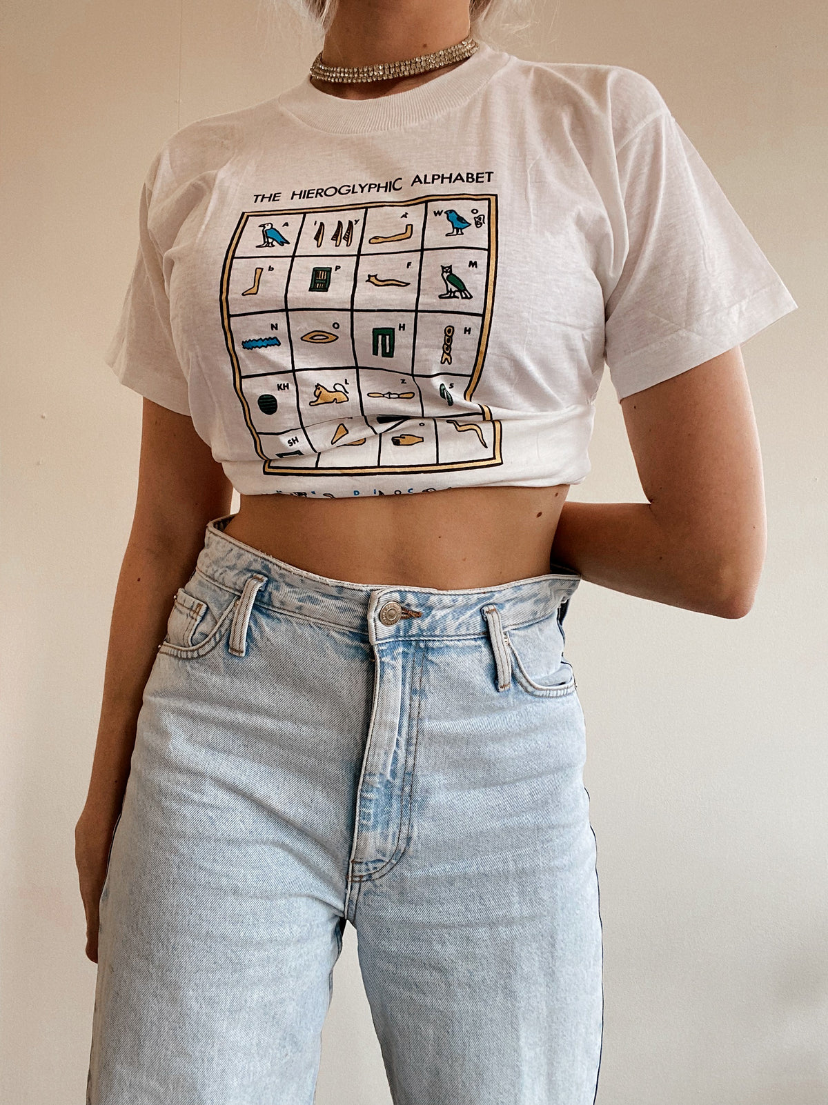 T-shirt blanc hieroglyphe XS