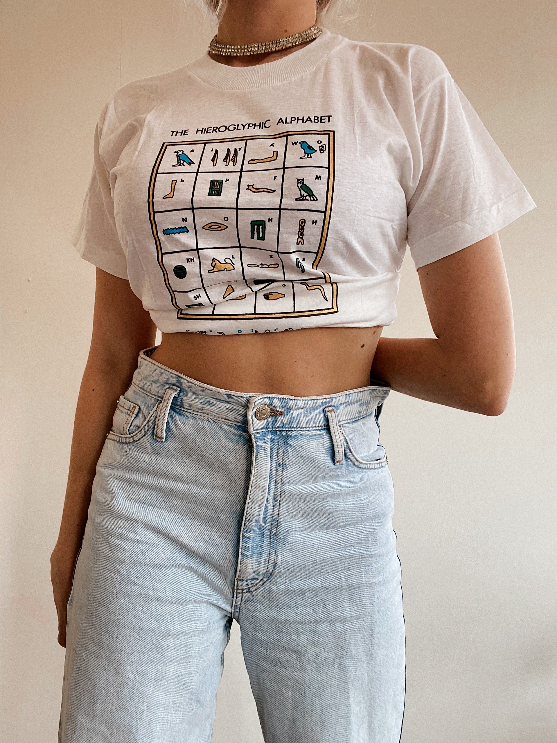 T-shirt blanc hieroglyphe XS