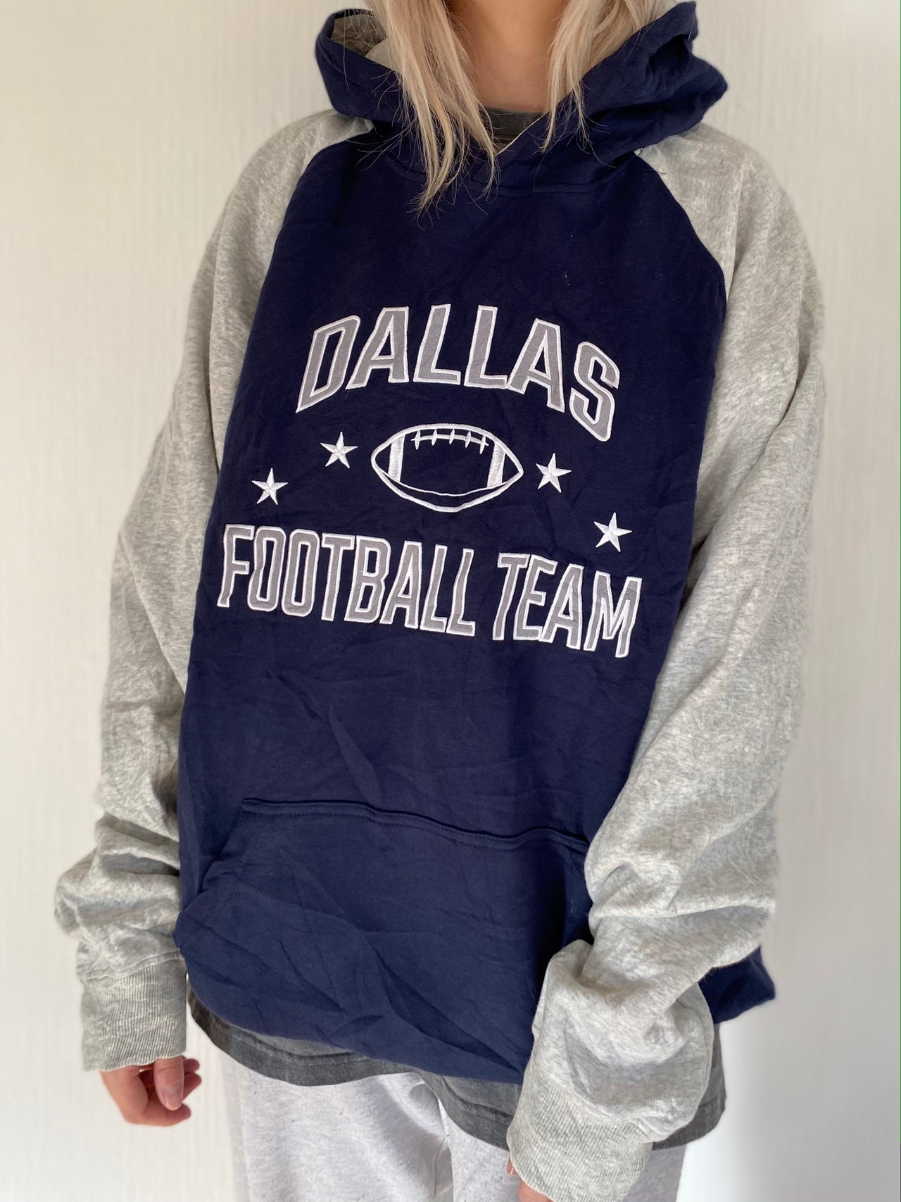 Pull USA à capuche bleu "Dallas" XXL