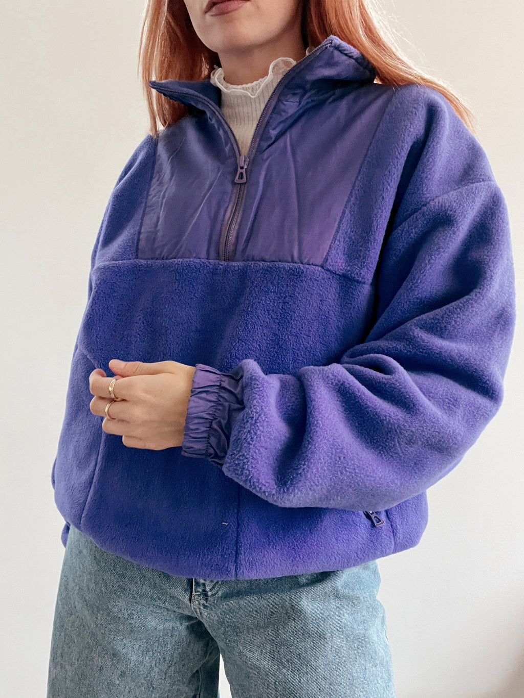 White and blue jacket with orange collar Adidas XL