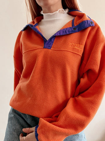 Pull polaire vintage orange L