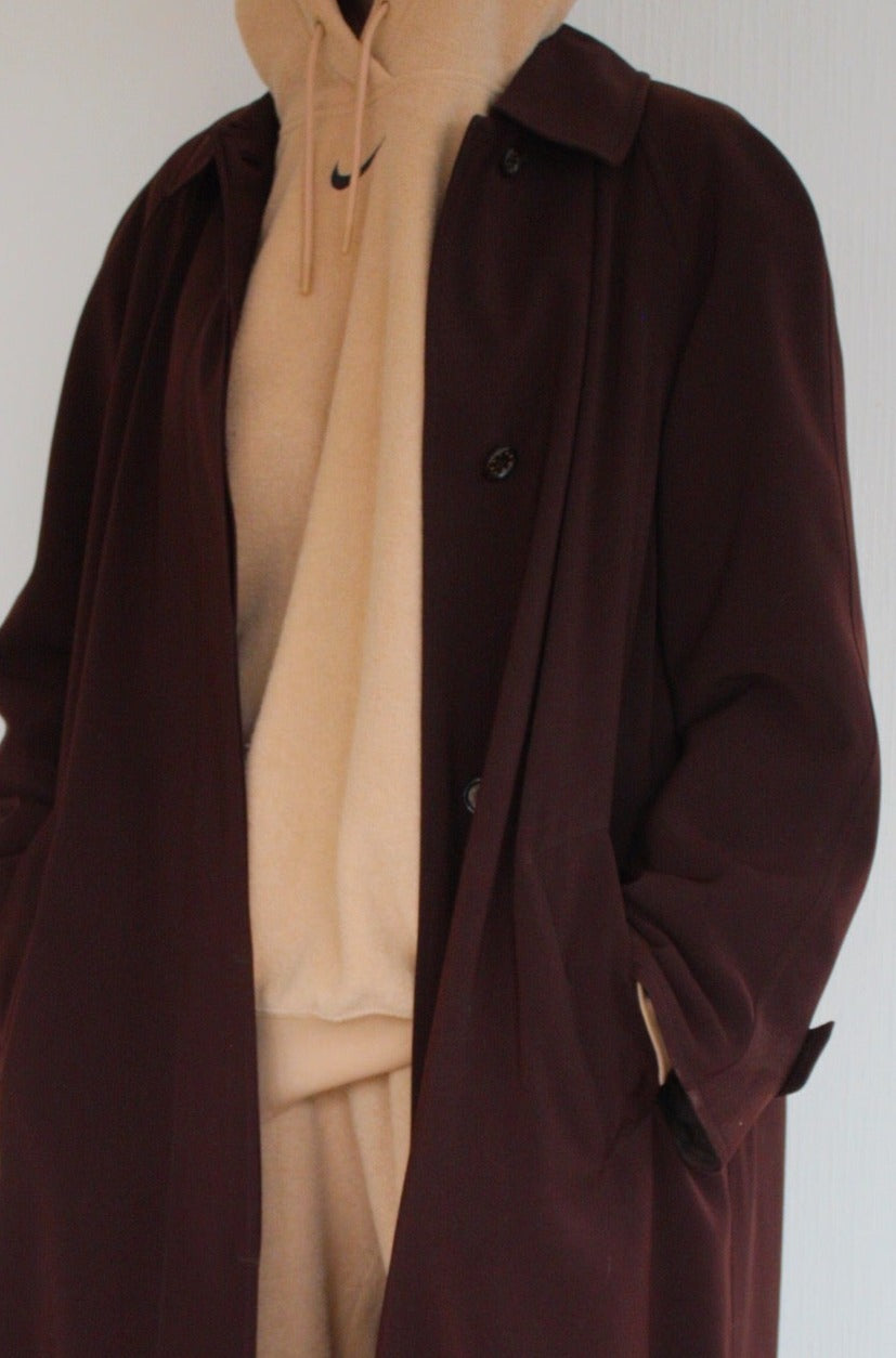 Trench extra long bordeaux/brun L