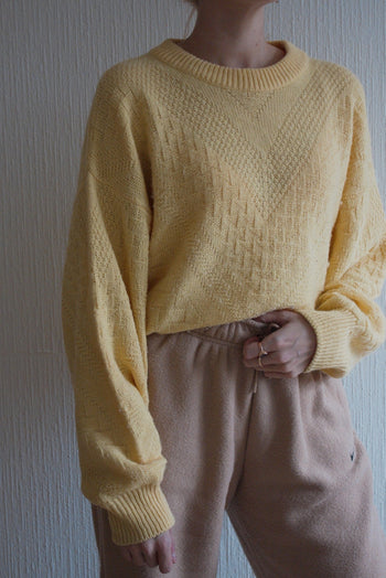 Pull jaune poussin en maille M/L