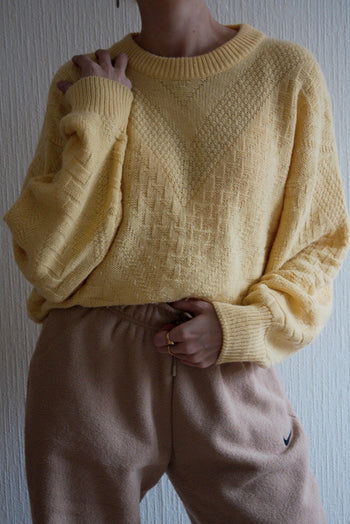 Pull jaune poussin en maille M/L