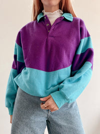 White and blue jacket with orange collar Adidas XL