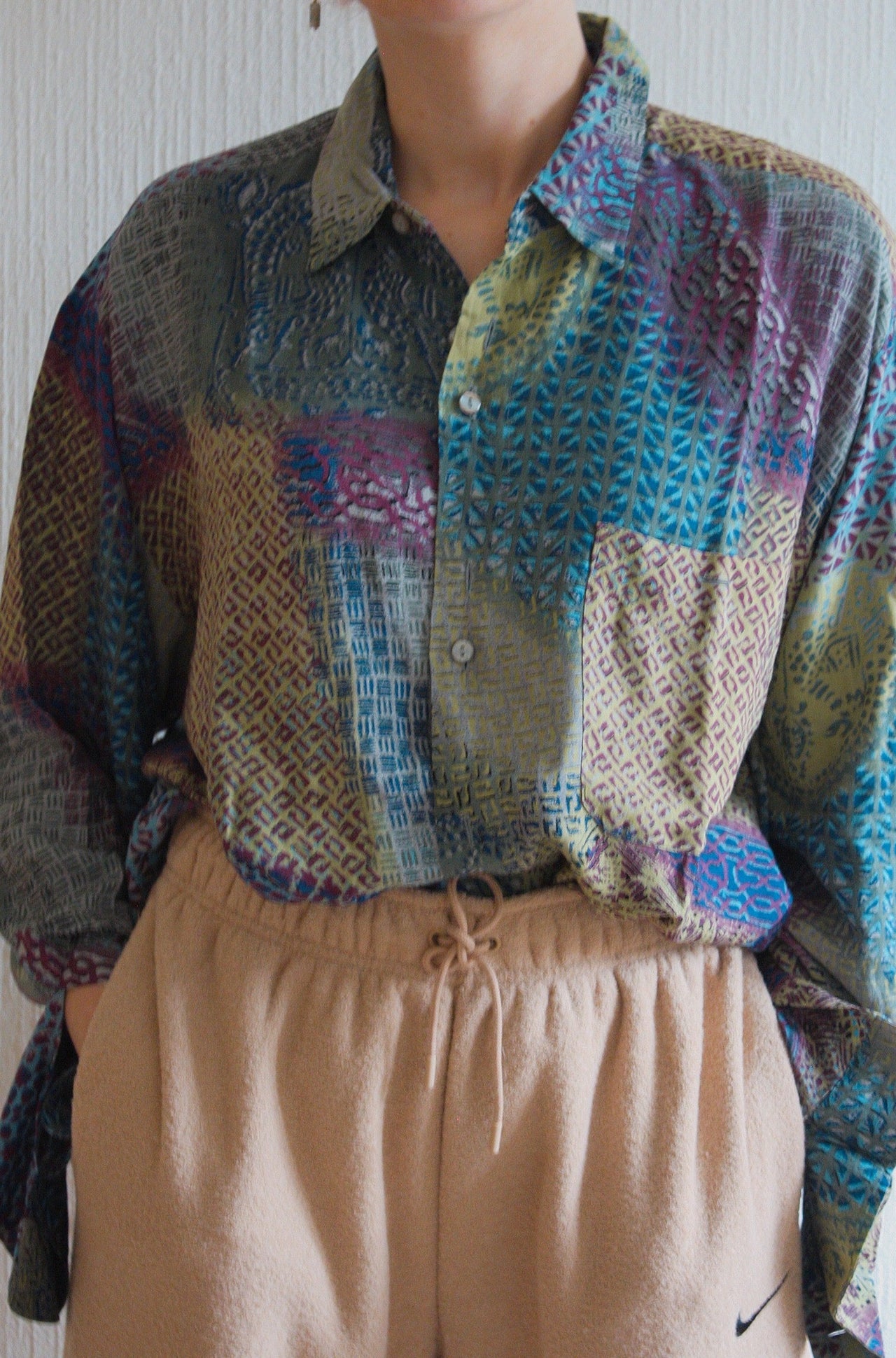 Vintage 80/90s shirt purple/blue/mustard M