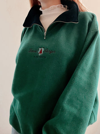 Pull polaire vintage vert M