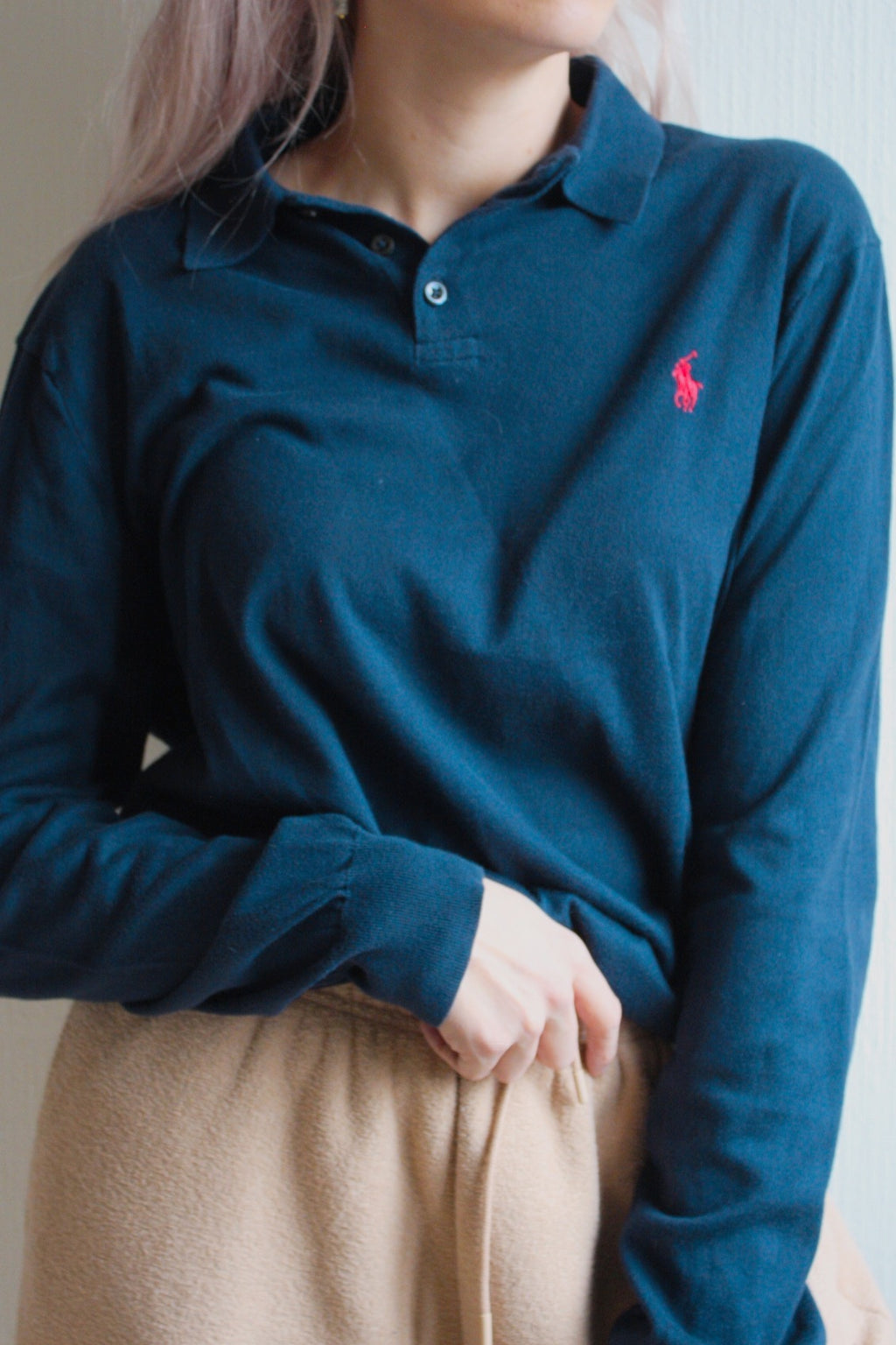 Polo Ralph Lauren bleu marine et rouge S