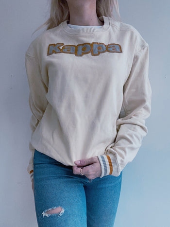 Pull blanc cassé/beige Kappa XXL