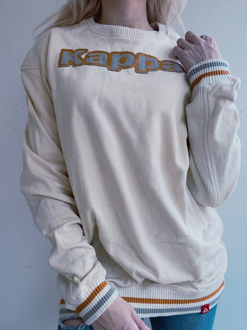 Pull blanc cassé/beige Kappa XXL