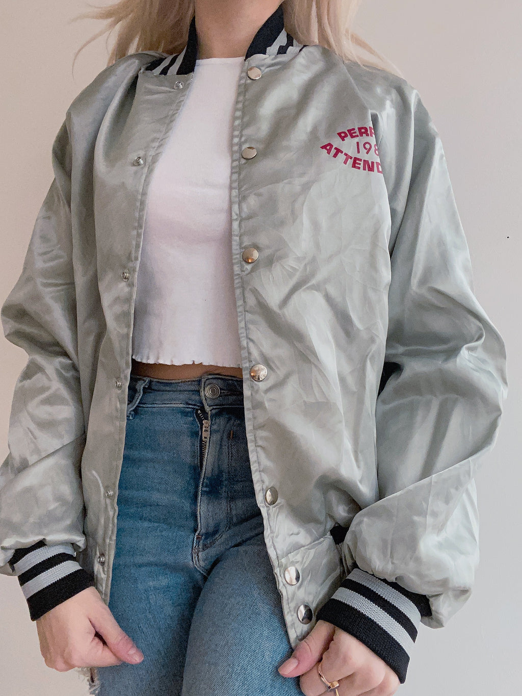Veste bomber USA argentée Sanyo L
