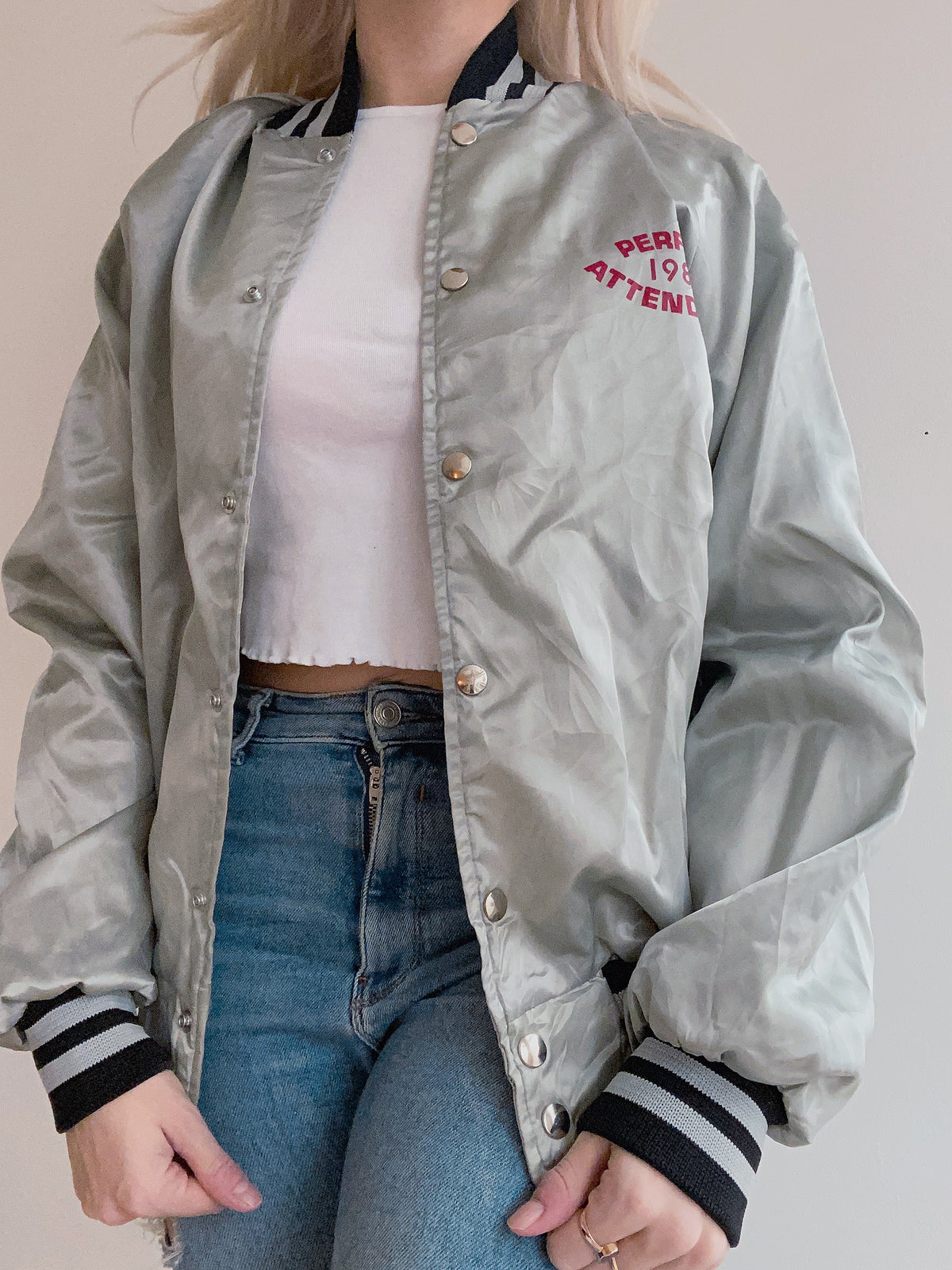 Veste bomber USA argentée Sanyo L