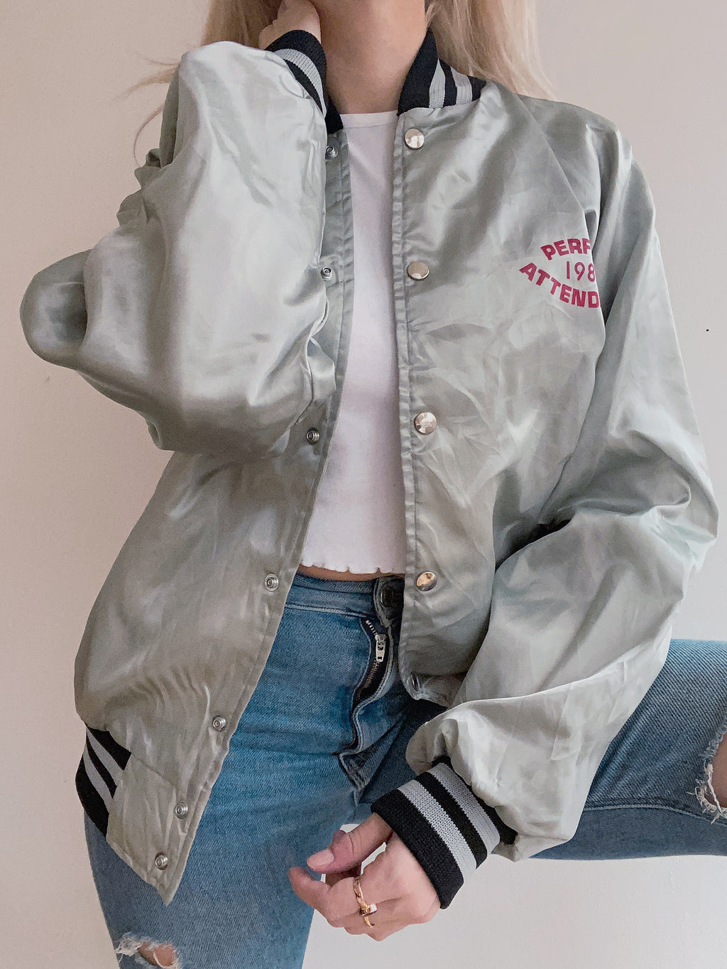 Veste bomber USA argentée Sanyo L