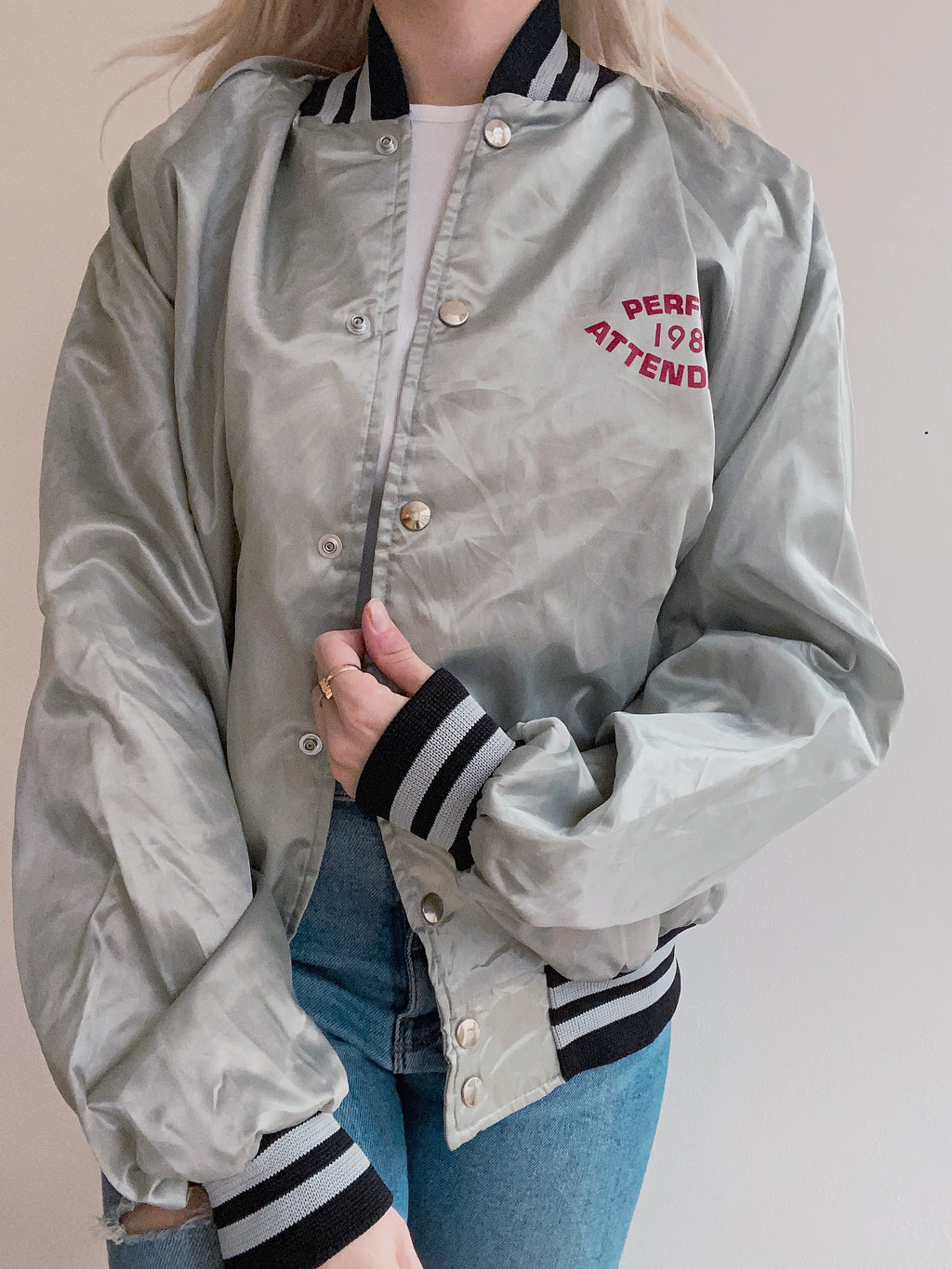 Veste bomber USA argentée Sanyo L
