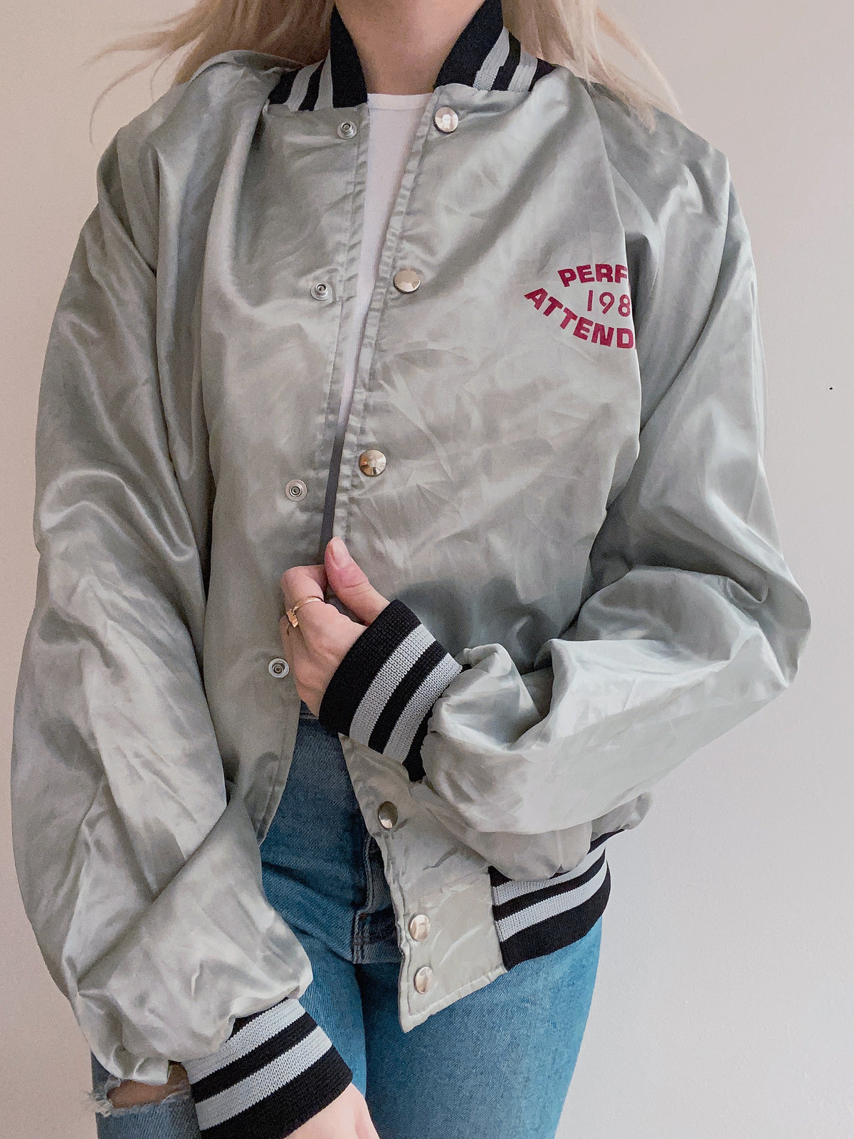 Veste bomber USA argentée Sanyo L