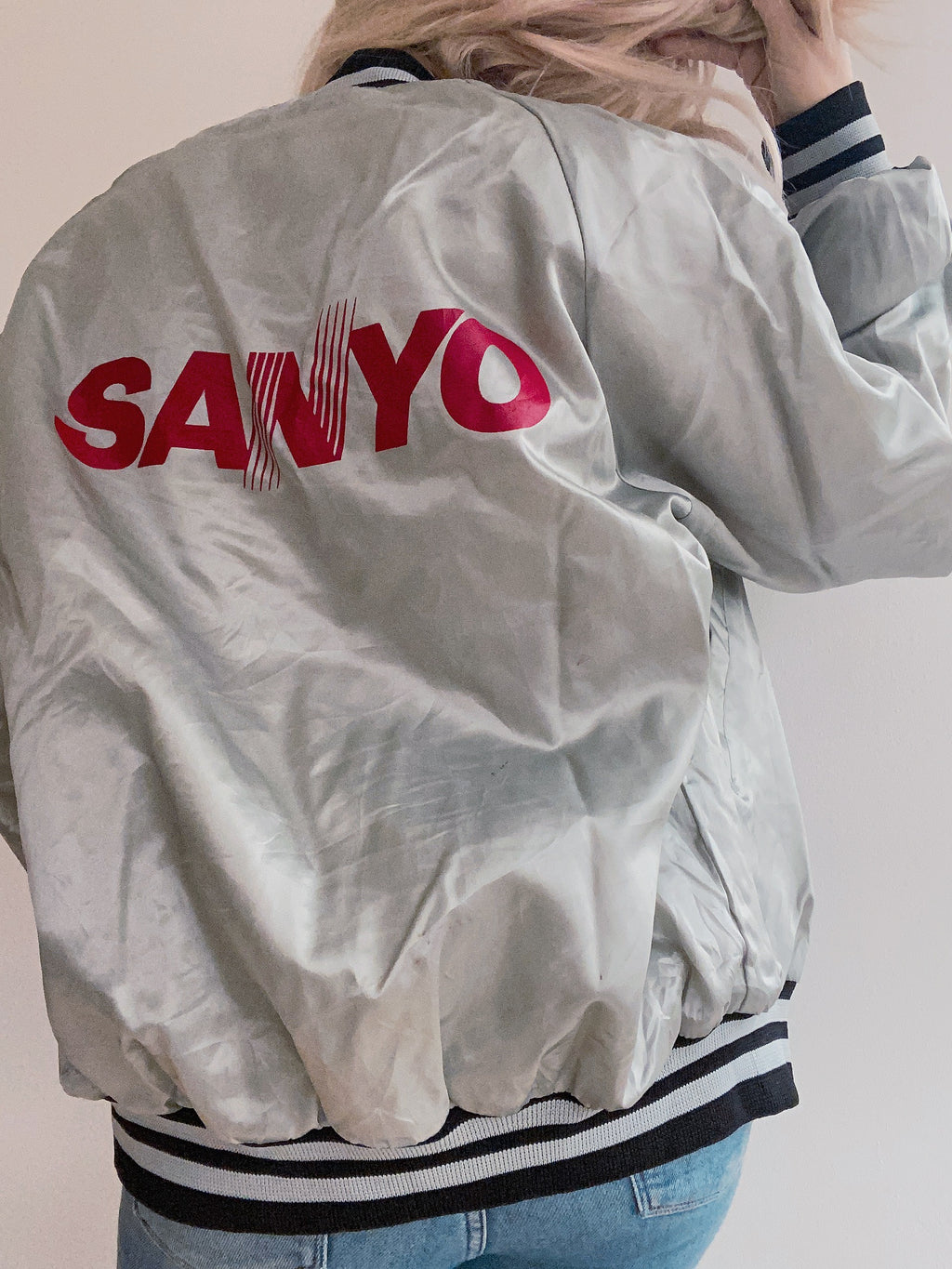 Veste bomber USA argentée Sanyo L
