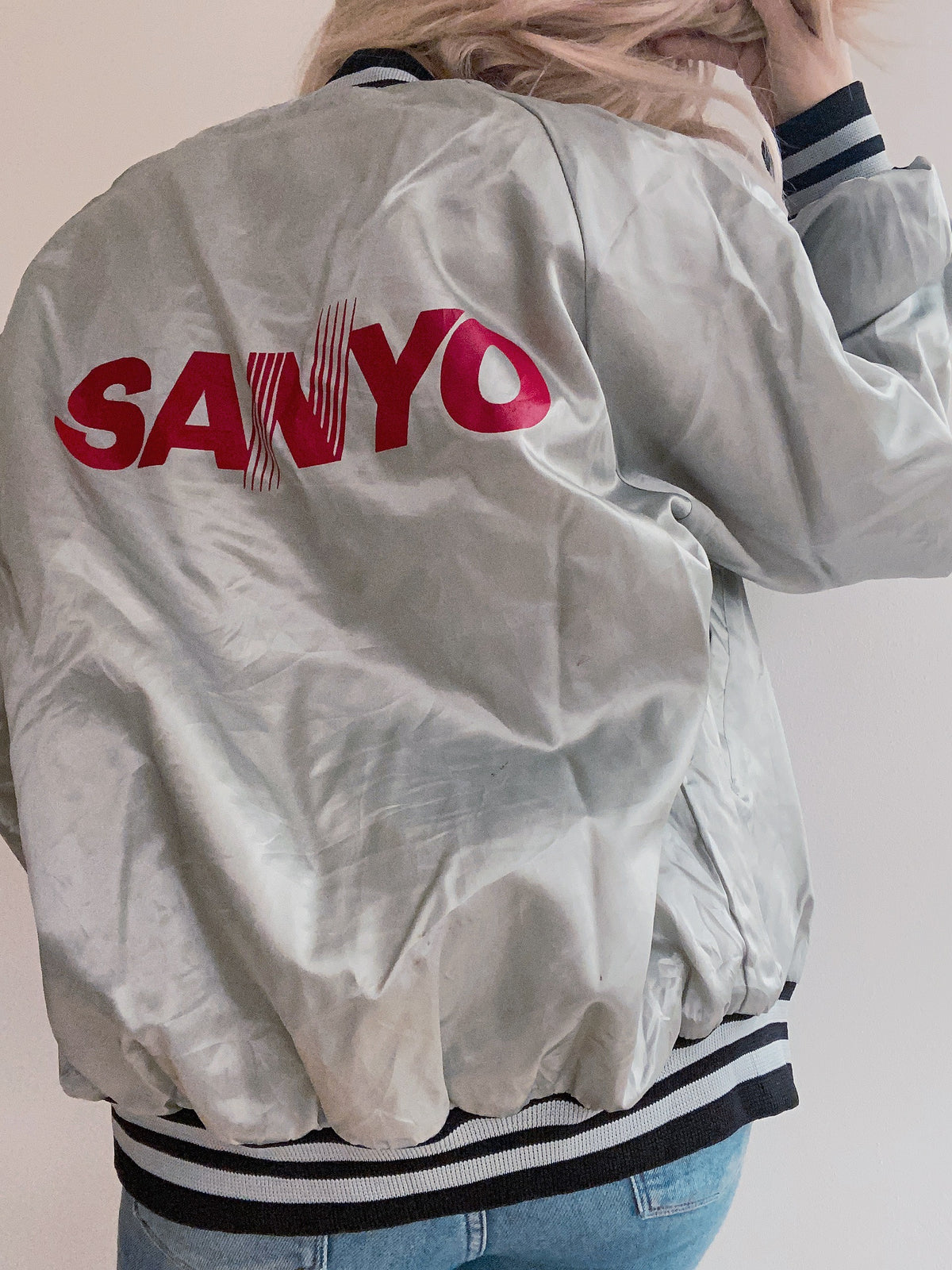 Veste bomber USA argentée Sanyo L