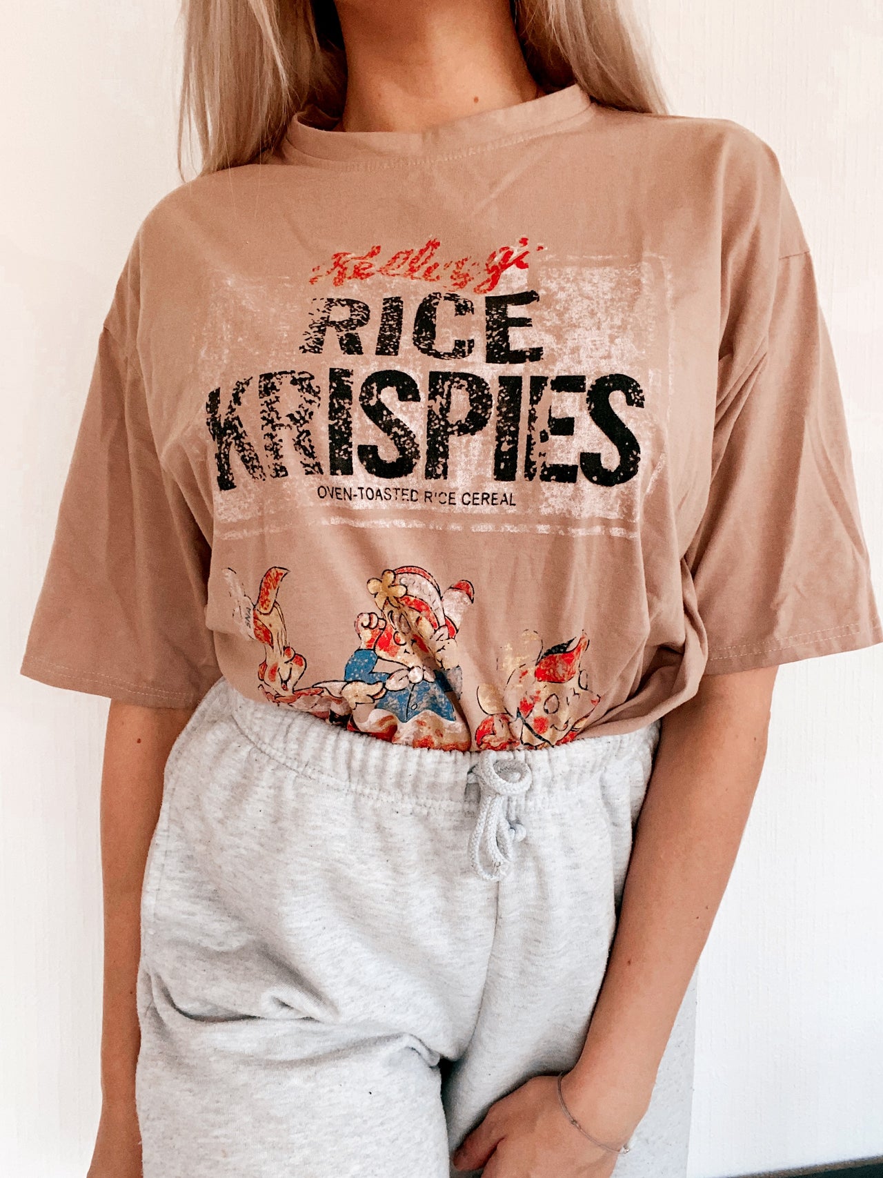 T-shirt beige Rice Krisipies M