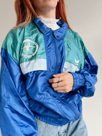 Veste de jogging vintage bleue et turquoise M/L