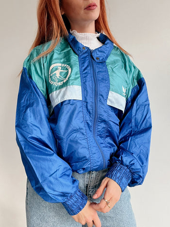 Veste de jogging vintage bleue et turquoise M/L