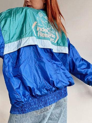 Veste de jogging vintage bleue et turquoise M/L