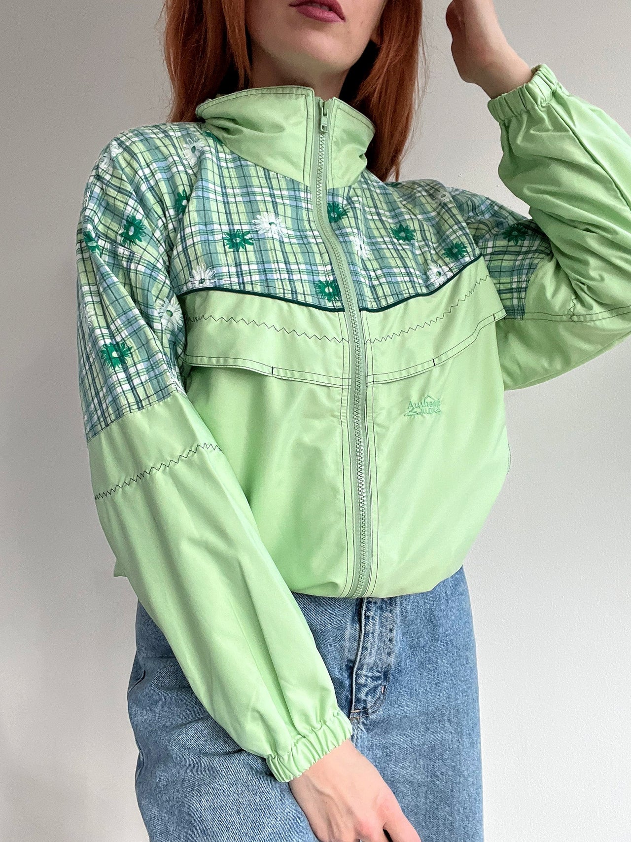 Veste de jogging vintage verte brodée S