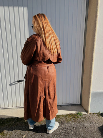 Trench en cuir marron L