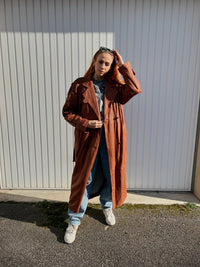 Trench en cuir marron L