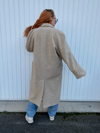 Manteau vintage en laine beige oversized L/XL