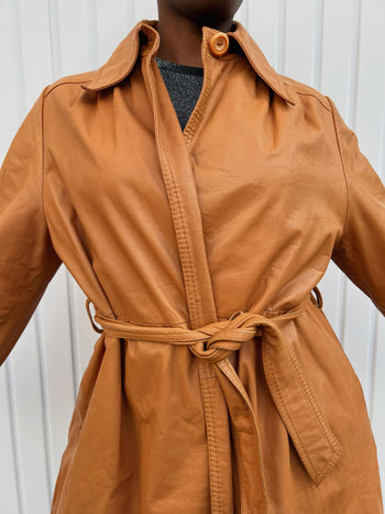 Trench en cuir caramel M/L