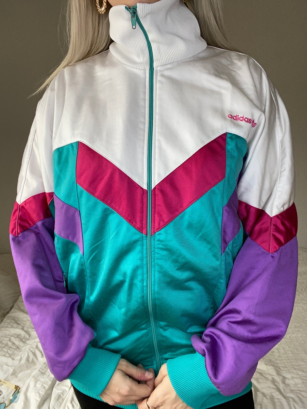 Jacket turquoise and pink Adidas M/L