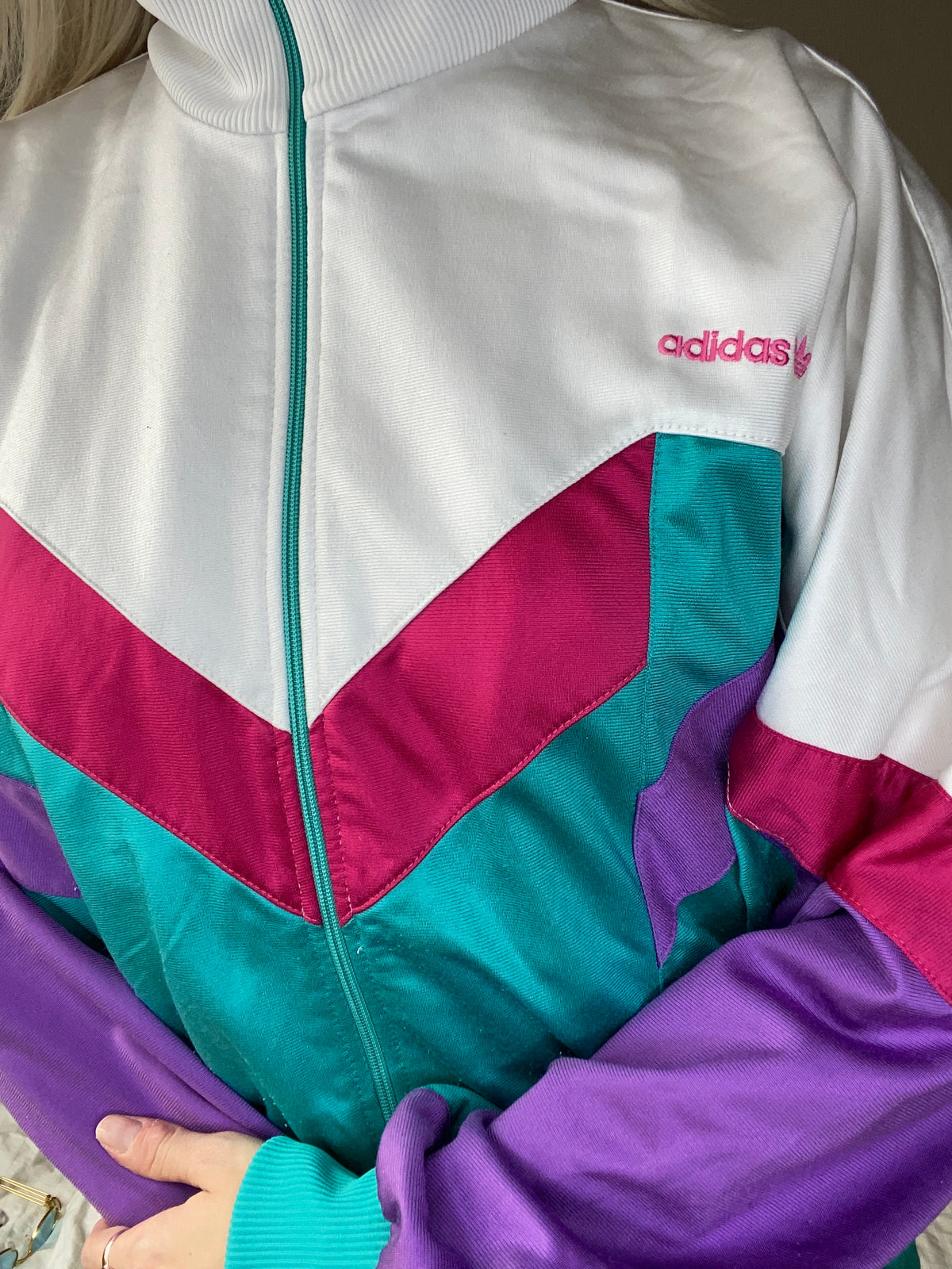 Jacket turquoise et rose Adidas M/L