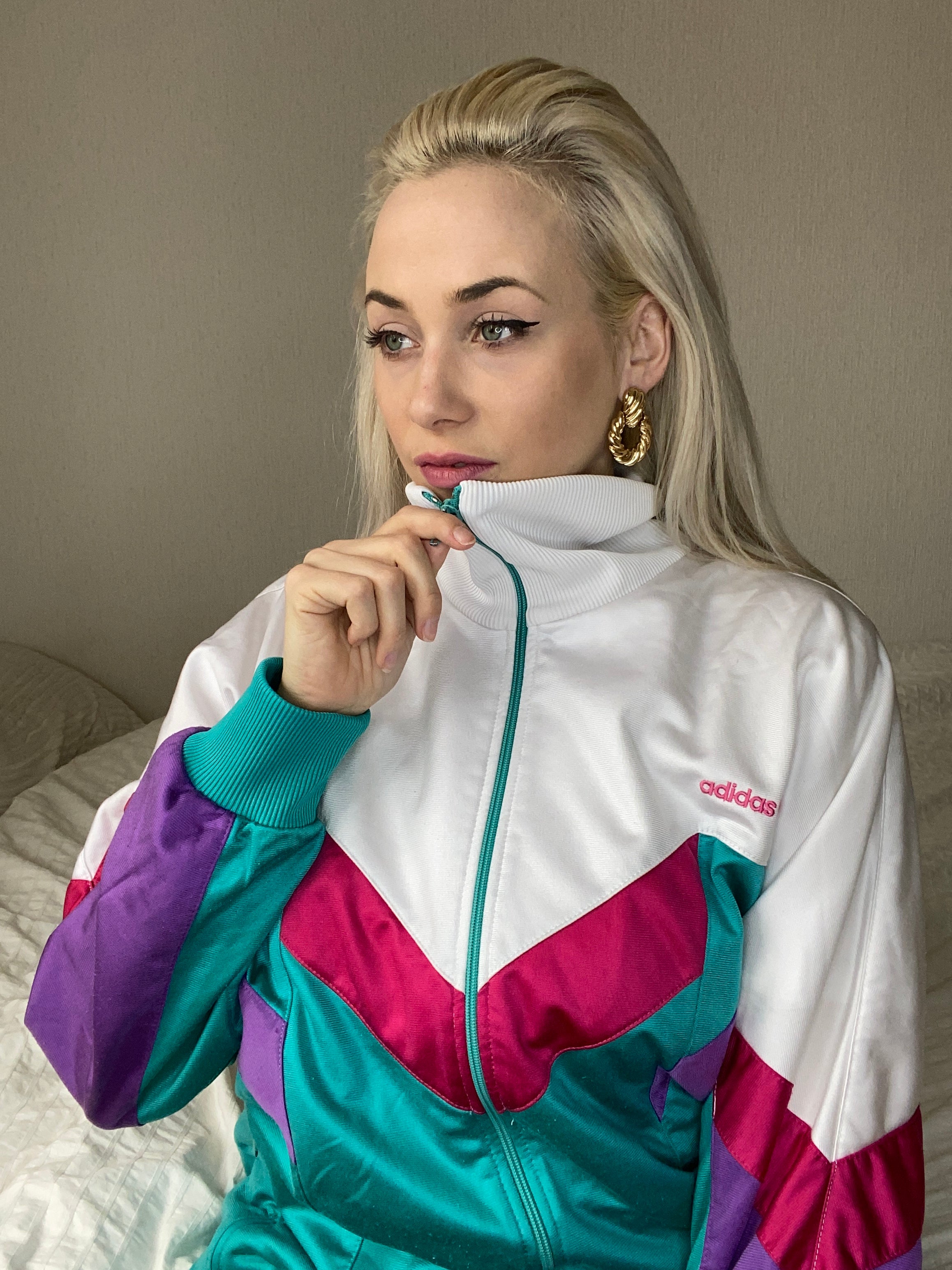 Jacket turquoise et rose Adidas M/L