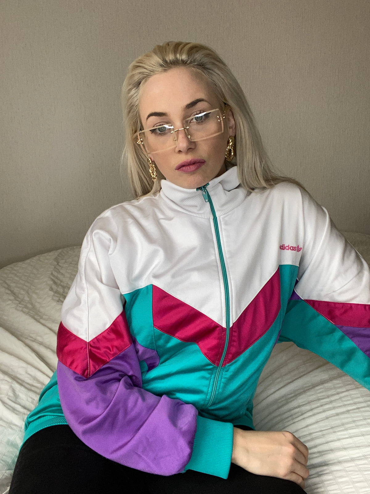 Jacket turquoise et rose Adidas M/L