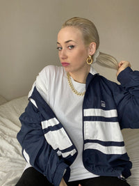 Blau/weiße Jacke Reebok L 