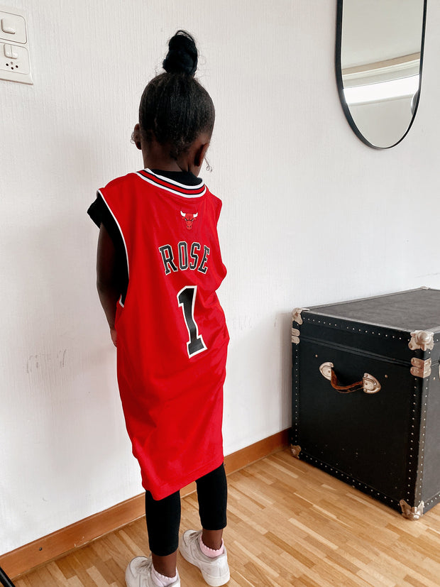 Maillot de basket rouge Bulls 13-14 ans