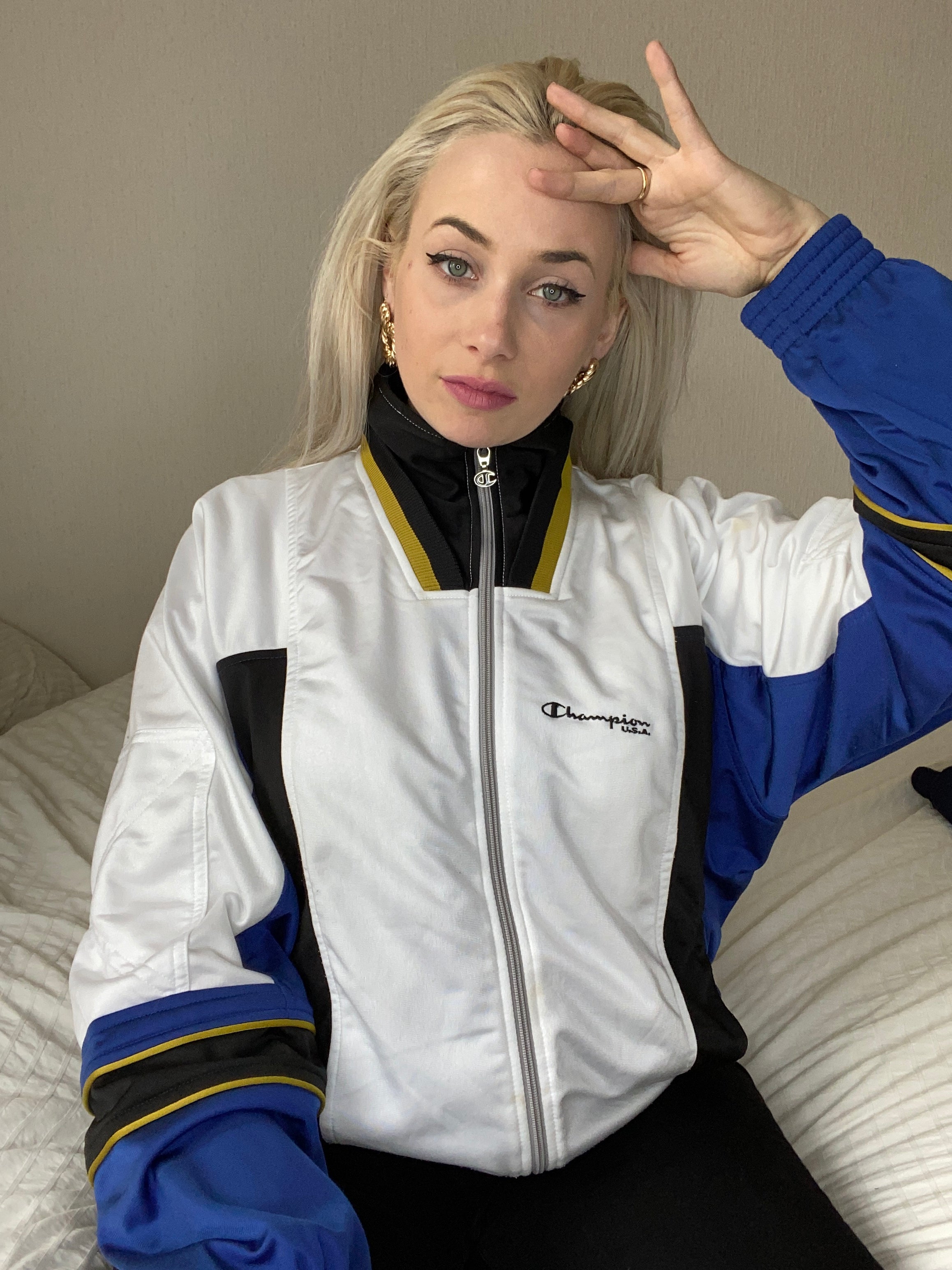 Jacke weiß/blau/schwarz Champion L 