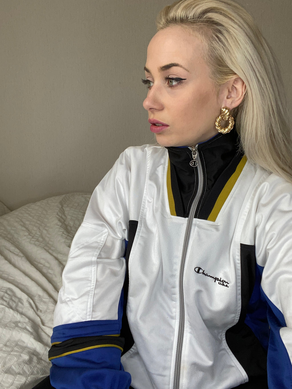 Jacke weiß/blau/schwarz Champion L 