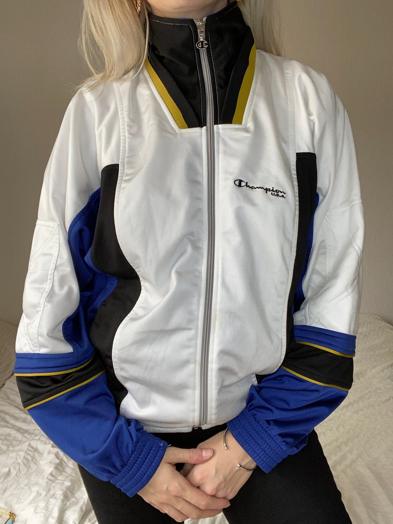 Jacket blanche/bleue/noir Champion L